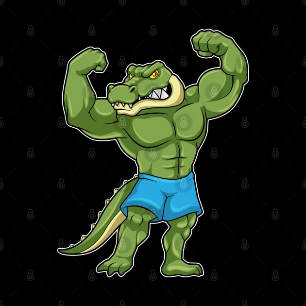 Crocodile as Bodybuilder extreme by Markus Schnabel