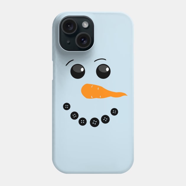 Snowman Face Carrot Nose Phone Case by Sleazoid