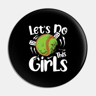 Softball Player Girls Softball Pin