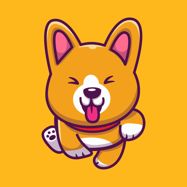 Cute Corgi Running by Catalyst Labs