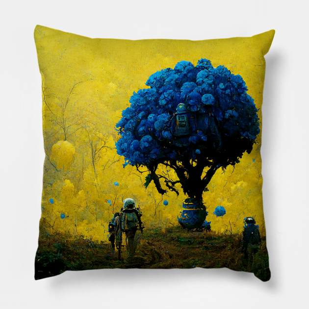 The Blue Tree Pillow by benheineart