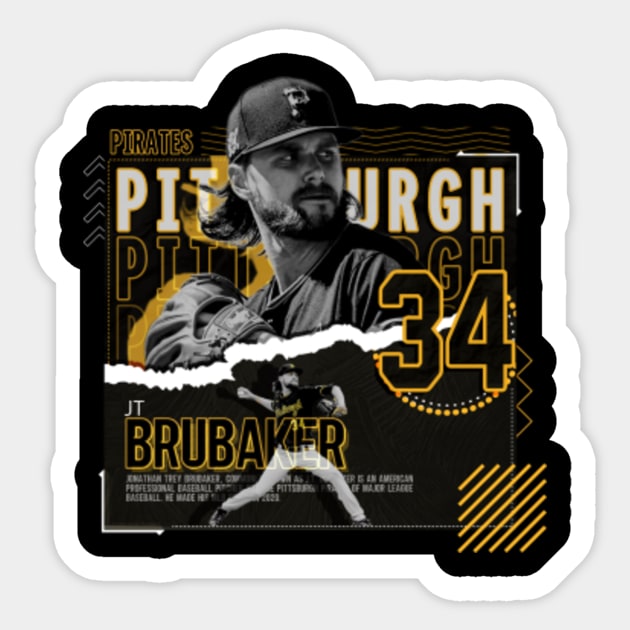 JT Brubaker Baseball Paper Poster Pirates - Jt Brubaker - Sticker