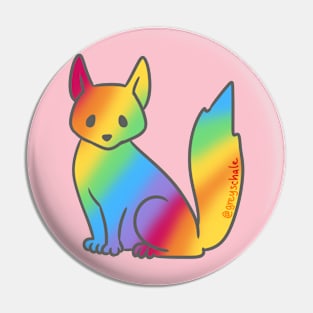 Rainbow Fox Pin