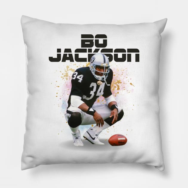 Bo Jackson Aesthetic Tribute 〶 Pillow by Terahertz'Cloth