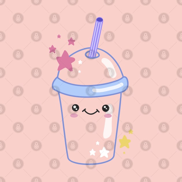 Cocktail. Kawaii character. Milk shake. smoothie by Var Space