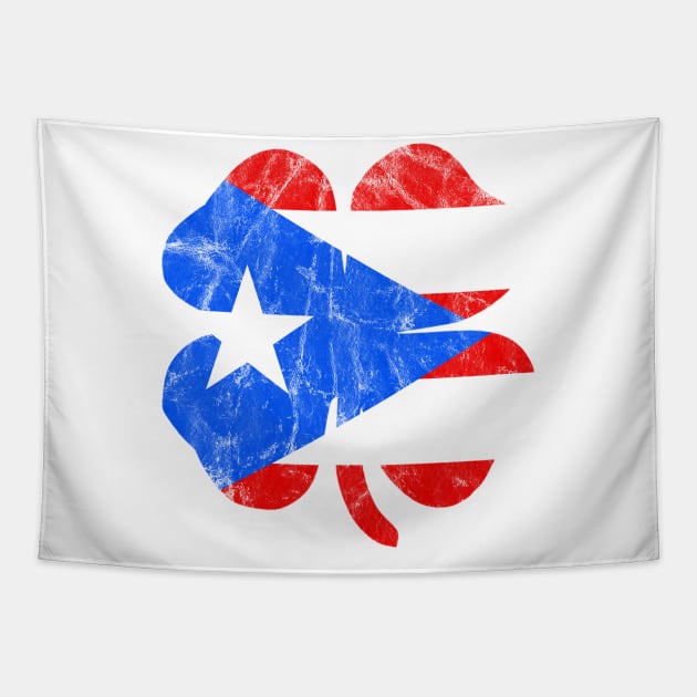 Irish Puerto Rican Pride Shamrock Puerto Rico Flag Boricua St Patricks Day Tapestry by PuertoRicoShirts