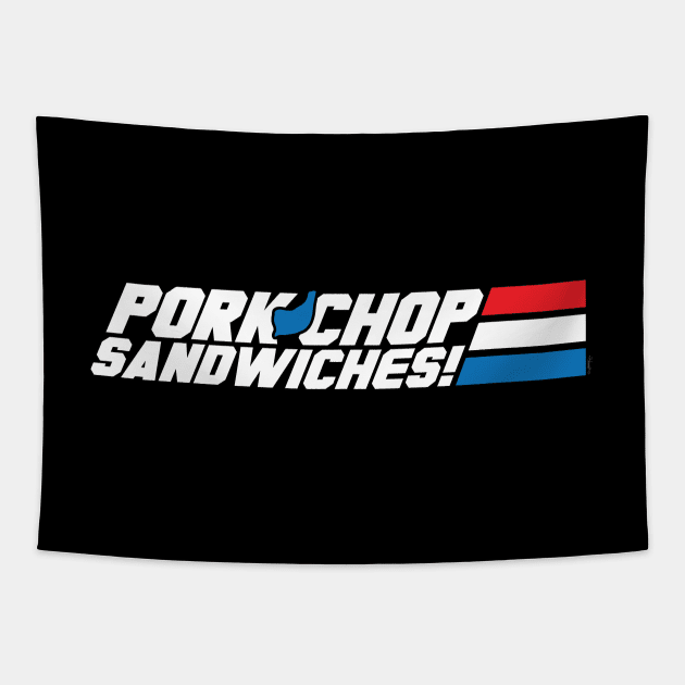 Pork Chop Sandwiches! Tapestry by mikehandyart