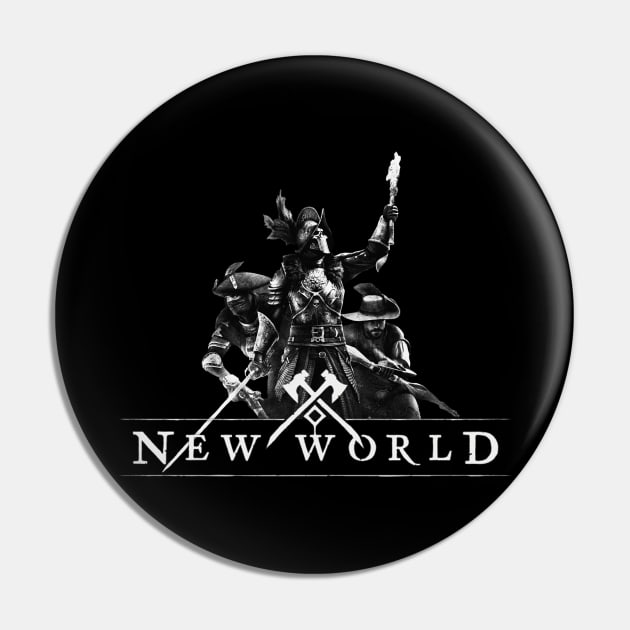 New World MMO Game T-Shirt Pin by tortoiseman