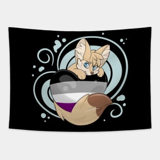 Asexual Flag-Heart Fennec Fox Tapestry