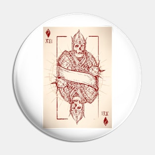 Leech King Skull Playing Card Pin