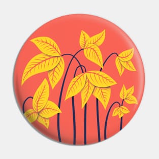 Yellow Geometric Flowers Abstract Art Pin