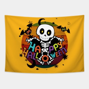 SKULL SYMBOL OF HAPPY HALLOWEN Tapestry