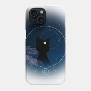 Art, cat, darkness, dark, moon, roses, cats, notes sky, stars, touch, gift, love, romantic, aesthetic, anime, kitty, cute, manga vintage, retro, music, gift, clouds, flowers Phone Case