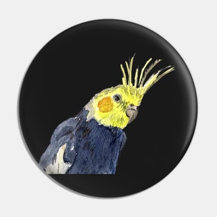 Cockatiel Watercolor Illustration Pin