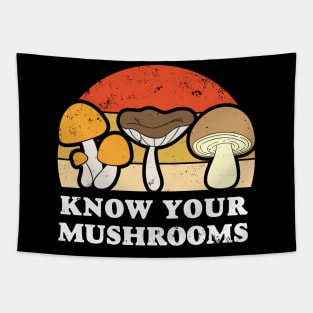 Know your mushrooms. Fungus picker, hunter. Tapestry