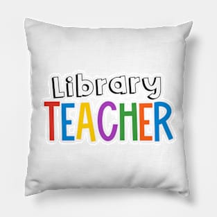 Rainbow Library Teacher Pillow