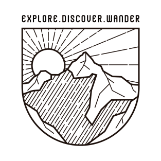 Explore Discover Wander Camping (BLACK PRINT) T-Shirt