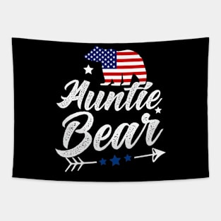 Auntie Bear Patriotic Flag Matching 4th Of July Tapestry