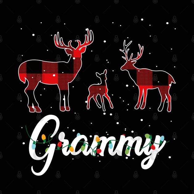 Grammy Reindeer Plaid Pajama Shirt Family Christmas by intelus