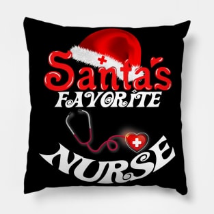 santa's favorite nurse Christmas women Xmas gifts T-Shirt Pillow