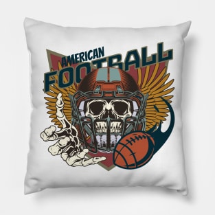 American football helmet skull badge Pillow