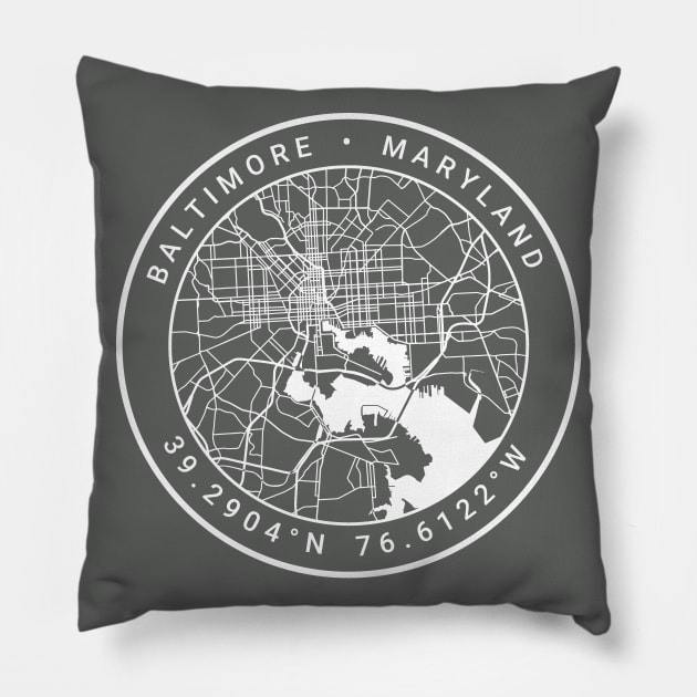 Baltimore Map Pillow by Ryan-Cox