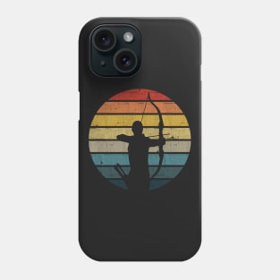 Archery Silhouette On A Distressed Retro Sunset product Phone Case