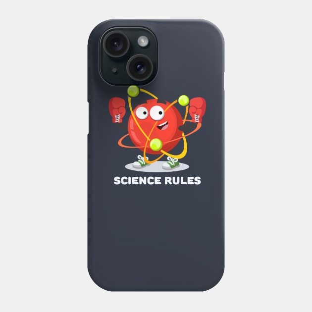 atom in red boxing gloves SCIENCE rules Phone Case by VizRad