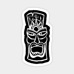 Bad JuJu Creative Arts Tiki Man White Magnet