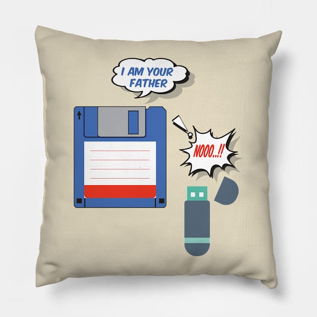 USB Floppy Disk I am Your Father Pillow by ArtfulDesign