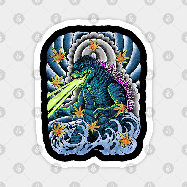 king of monster japanese tattoo - Godzilla - Magnet | TeePublic king of monster japanese tattoo - Godzilla - Magnet | TeePublic