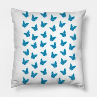 Blue Butterfly Pattern Pillow