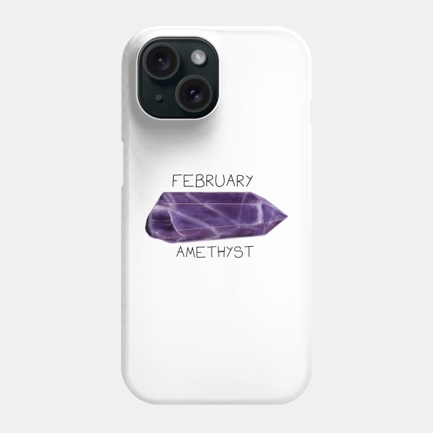 Amethyst Crystal February Birthstone Phone Case by DesignsBySaxton