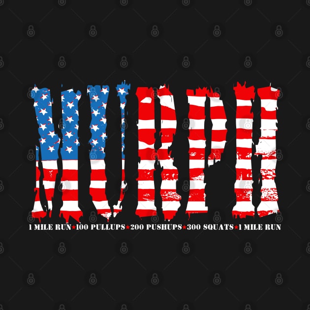 Memorial Day Murph Workout Challenge Distressed Us Flag by Twister