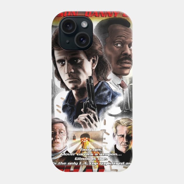 Lethal Weapon Movie Poster Phone Case by CrazyPencilComics