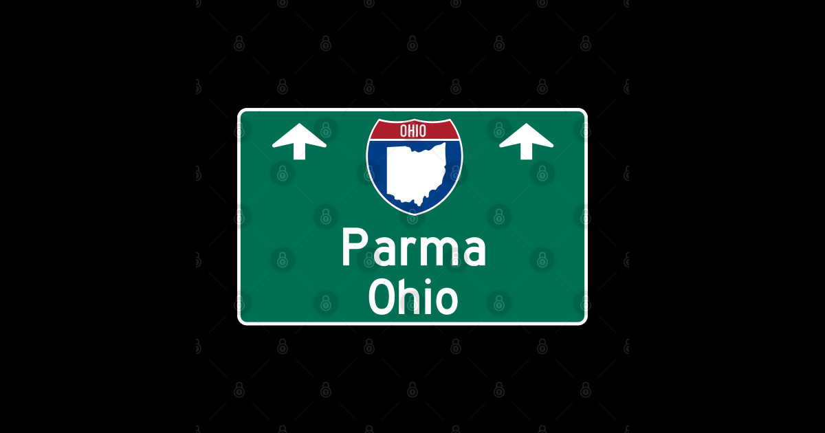 Parma Ohio Highway Guide Sign Parma Ohio Sticker TeePublic