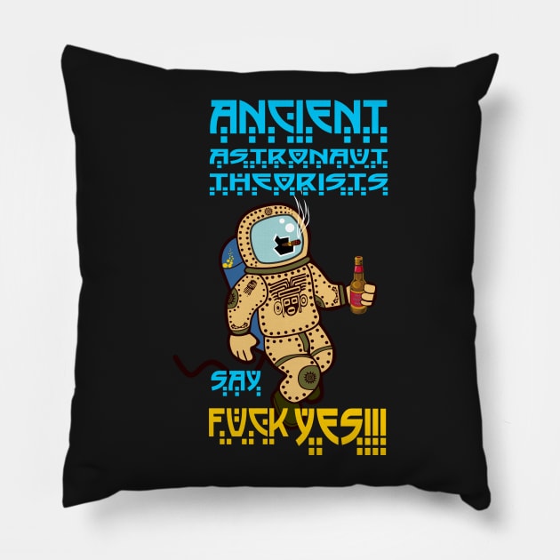 Ancient Astronaut Pillow by HelenaCooper