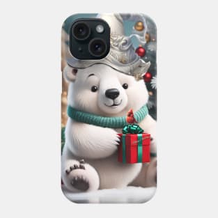 Cute fluffy christmas polar bear Phone Case