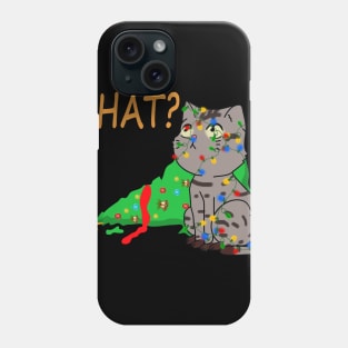 Cat What Funny Black Cat Christmas Tree Gift For Pet Lovers Phone Case