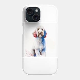[AI Art] Red, blue and white Labradoodle Phone Case