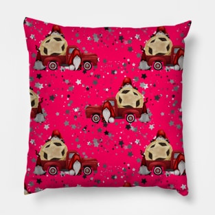 Pink starry christmas gnomes Pillow