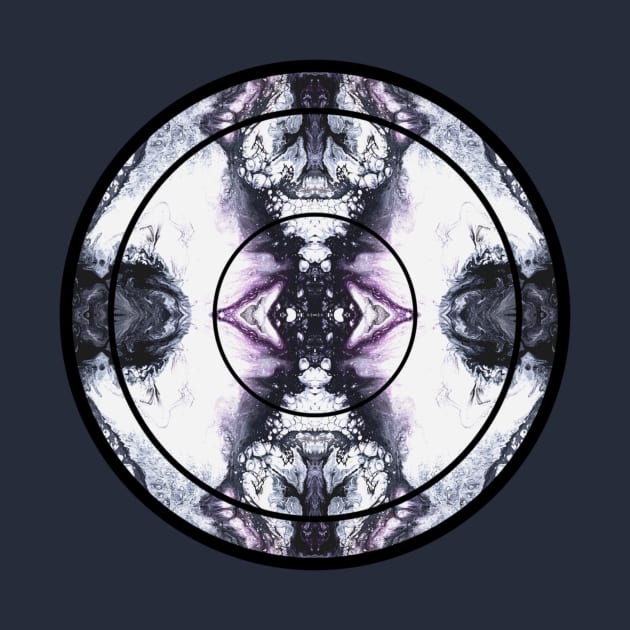 Purple/Grey Paint Pour Circle by Designs_by_KC