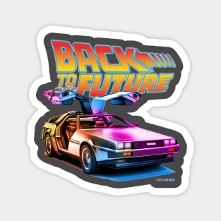 Delorean Back To the Future Synthwave Colors Magnet