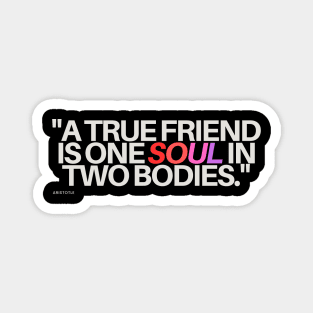 "A true friend is one soul in two bodies." - Aristotle Friendship Quote Magnet