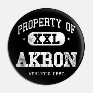 Akron Vintage Retro Distressed College Property Athletic Pin