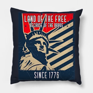 Land of the free, because of the brave Pillow