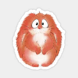 Polite cute orange rabbit Magnet