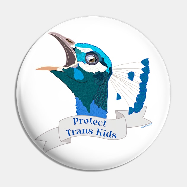 Protect Trans Kids - Peacock Power Pin by perfectrooster