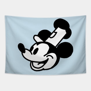 Steamboat Willie Portrait Black and White Tapestry