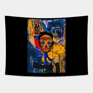Swiss - Mexican Male Character with Green Eyes and Street Art Background Tapestry